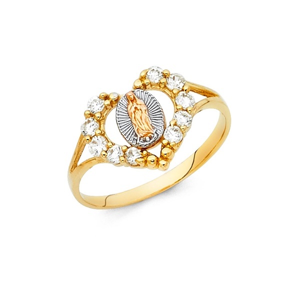 14K Yellow White Rose Gold Guadalupe Ring